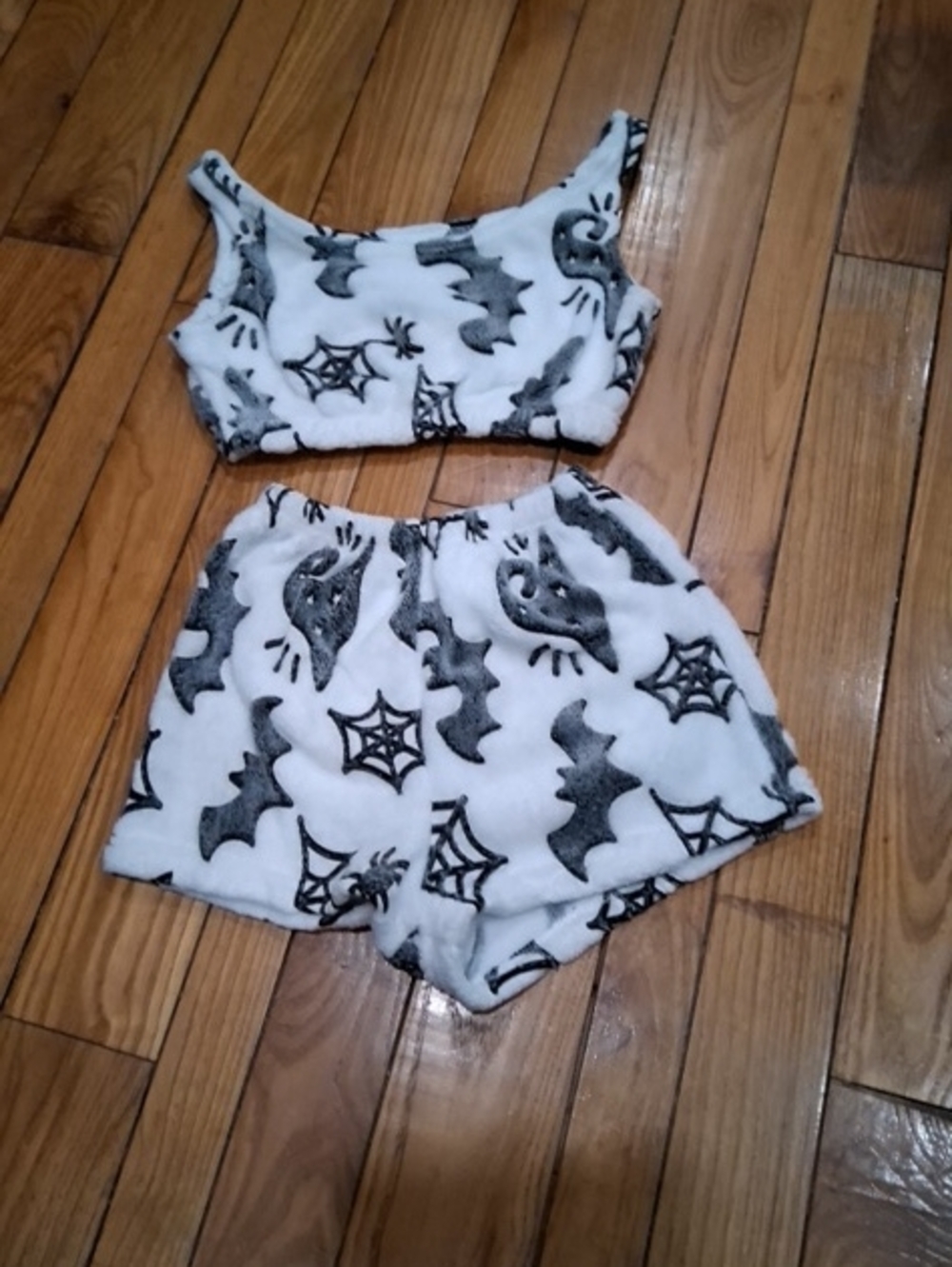 Kids Halloween Bat & Spider Plush  Set - White and Black